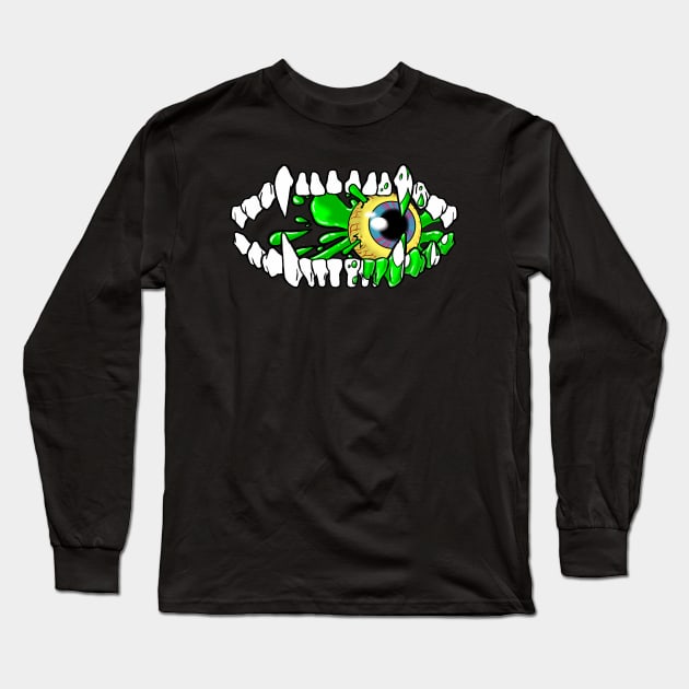 Fox Eye Teeth Long Sleeve T-Shirt by Fox Layng Art